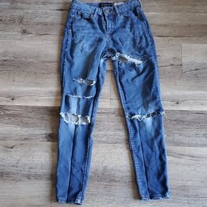Aeropostale High Waisted Jegging Distressed Jeans